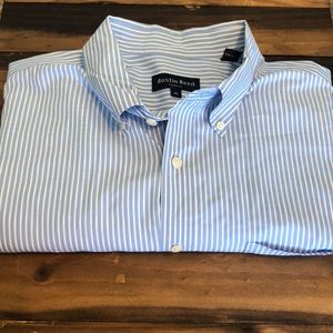 Austin Reed Button Dress Shirt Blue White Stripe